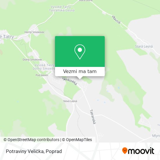 Potraviny Velička mapa