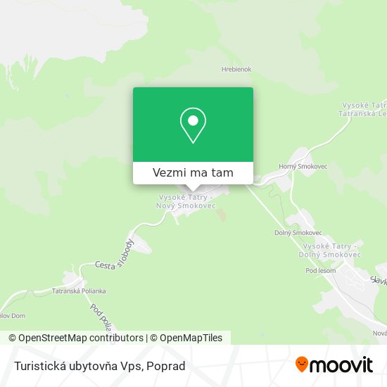 Turistická ubytovňa Vps mapa