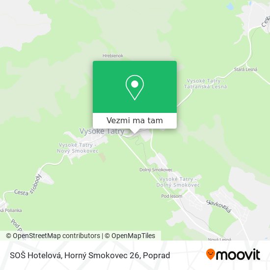 SOŠ Hotelová, Horný Smokovec 26 mapa