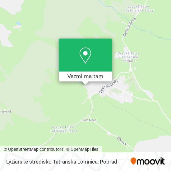 Lyžiarske stredisko Tatranská Lomnica mapa