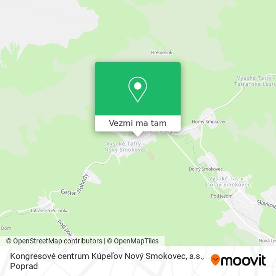 Kongresové centrum Kúpeľov Nový Smokovec, a.s. mapa