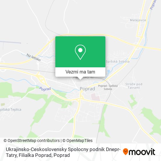 Ukrajinsko-Ceskoslovensky Spolocny podnik Dnepr-Tatry, Filialka Poprad mapa