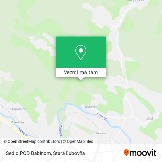 Sedlo POD Babínom mapa