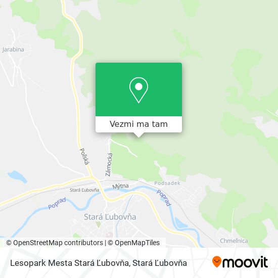 Lesopark Mesta Stará Ľubovňa mapa