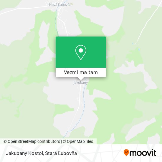 Jakubany Kostol mapa