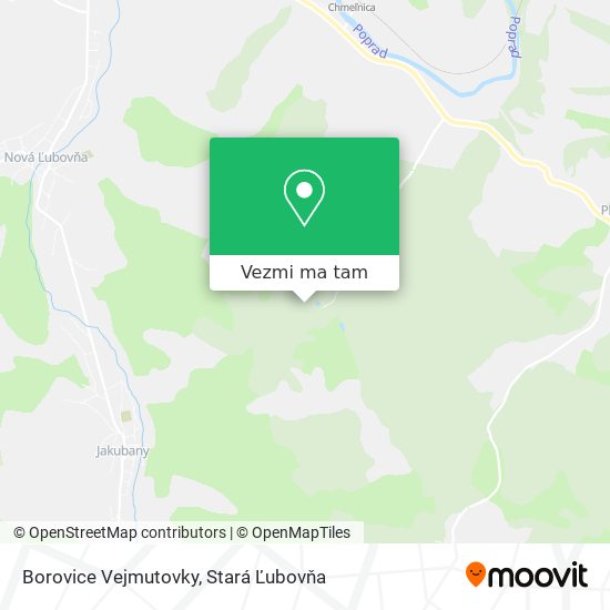 Borovice Vejmutovky mapa