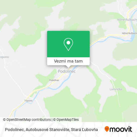 Podolínec, Autobusové Stanovište mapa