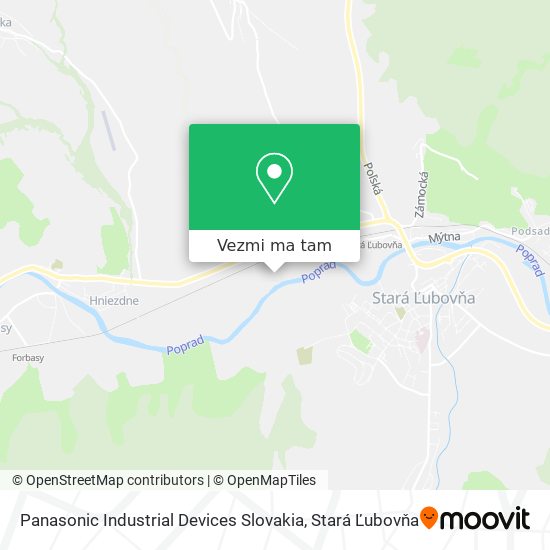 Panasonic Industrial Devices Slovakia mapa