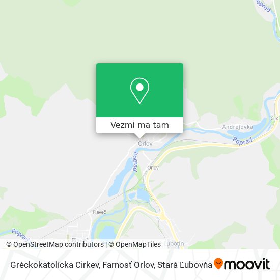 Gréckokatolícka Cirkev, Farnosť Orlov mapa