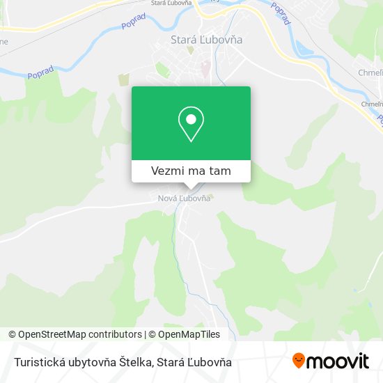 Turistická ubytovňa Štelka mapa