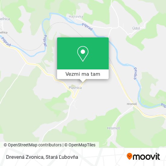 Drevená Zvonica mapa