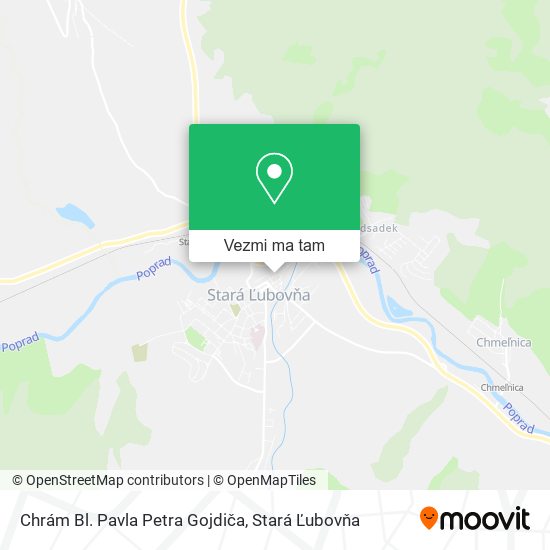 Chrám Bl. Pavla Petra Gojdiča mapa