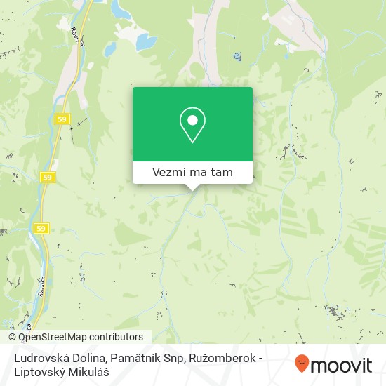 Ludrovská Dolina, Pamätník Snp mapa