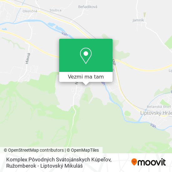 Komplex Pôvodných Svátojánskych Kúpeľov mapa