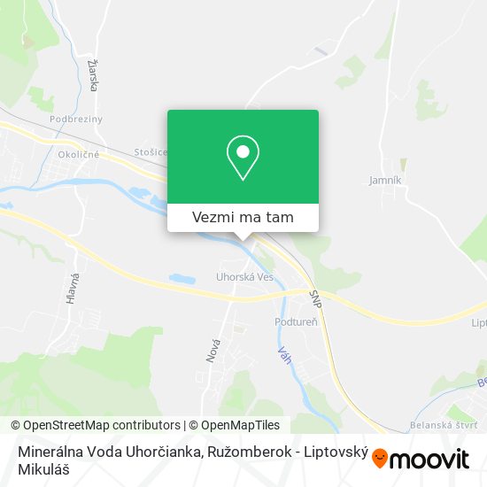 Minerálna Voda Uhorčianka mapa