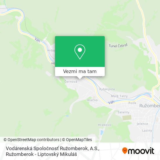 Vodárenská Spoločnosť Ružomberok, A.S. mapa