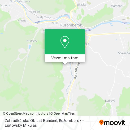 Zahradkárska Oblasť Baničné mapa