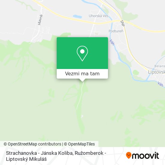 Strachanovka - Jánska Koliba mapa