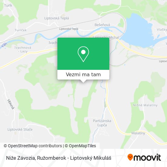 Niže Závozia mapa