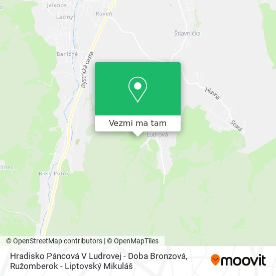 Hradisko Páncová V Ludrovej - Doba Bronzová mapa