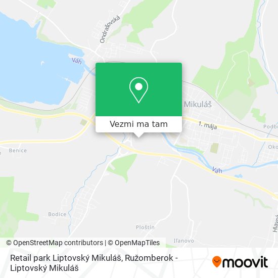 Retail park Liptovský Mikuláš mapa