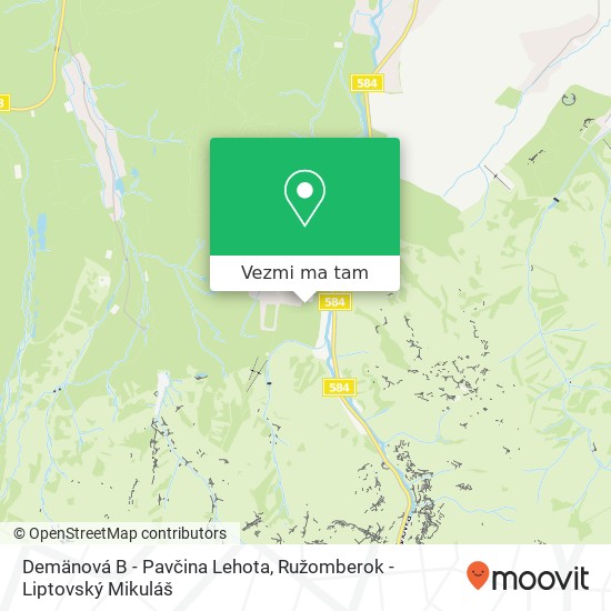 Demänová B - Pavčina Lehota mapa