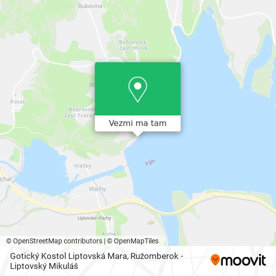 Gotický Kostol Liptovská Mara mapa