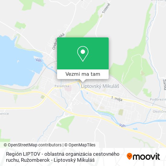 Región LIPTOV - oblastná organizácia cestovného ruchu mapa