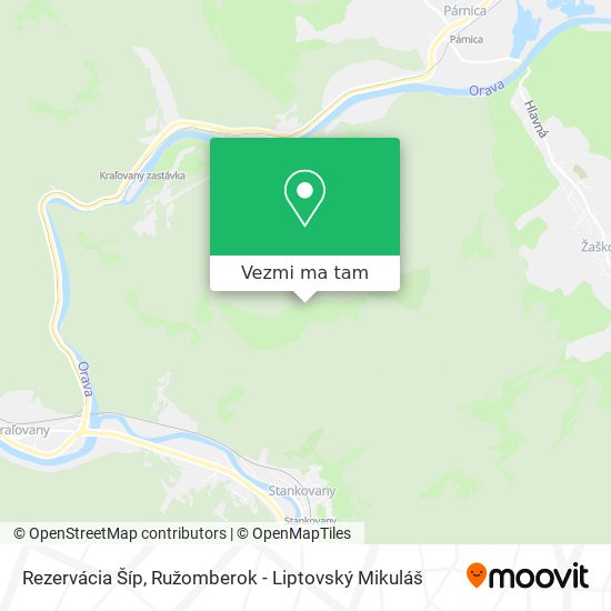 Rezervácia Šíp mapa