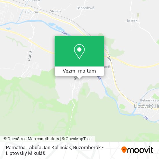 Pamätná Tabuľa Ján Kalinčiak mapa