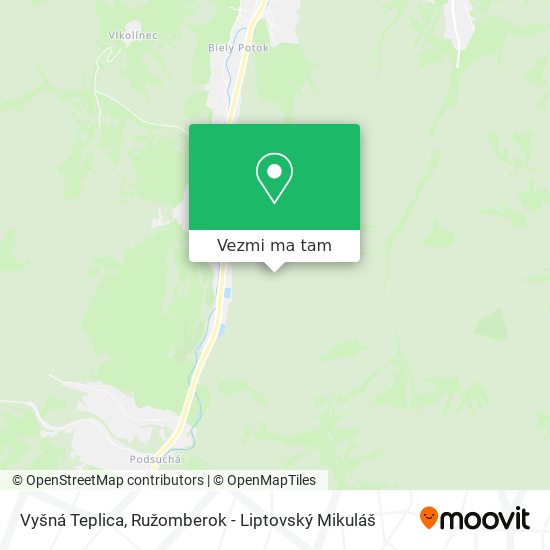 Vyšná Teplica mapa