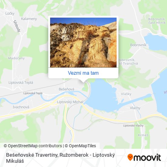 Bešeňovské Travertíny mapa