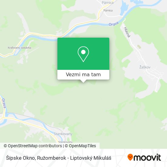 Šípske Okno mapa