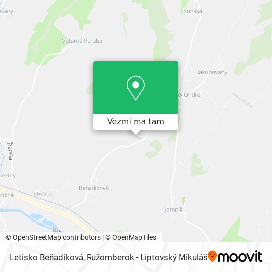 Letisko Beňadiková mapa