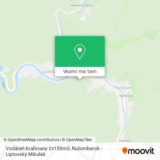 Vodáreň Kraľovany 2x150m3 mapa