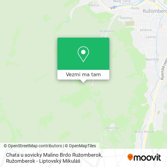 Chata u sovicky Malino Brdo Ružomberok mapa