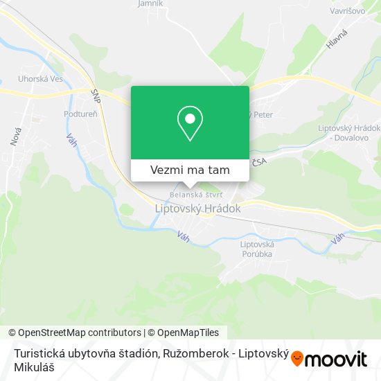 Turistická ubytovňa štadión mapa