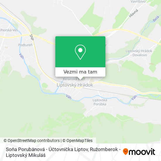 Soňa Porubänová - Účtovníčka Liptov mapa