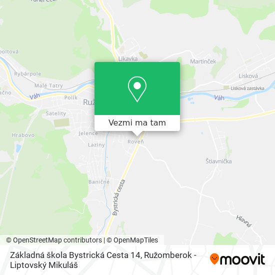 Základná škola Bystrická Cesta 14 mapa