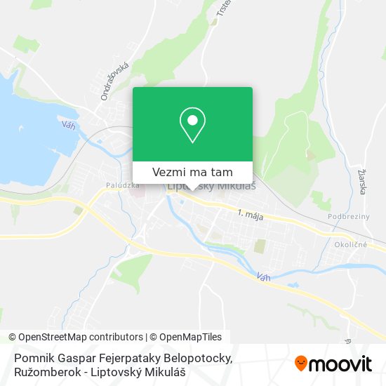 Pomnik Gaspar Fejerpataky Belopotocky mapa