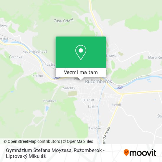 Gymnázium Štefana Moyzesa mapa