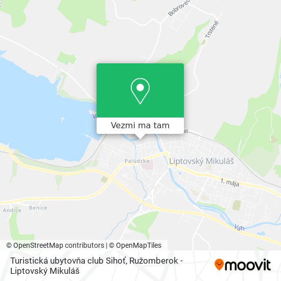 Turistická ubytovňa club Sihoť mapa