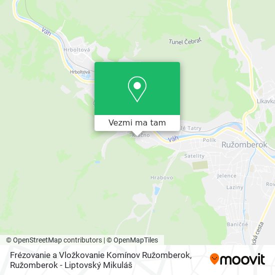 Frézovanie a Vložkovanie Komínov Ružomberok mapa