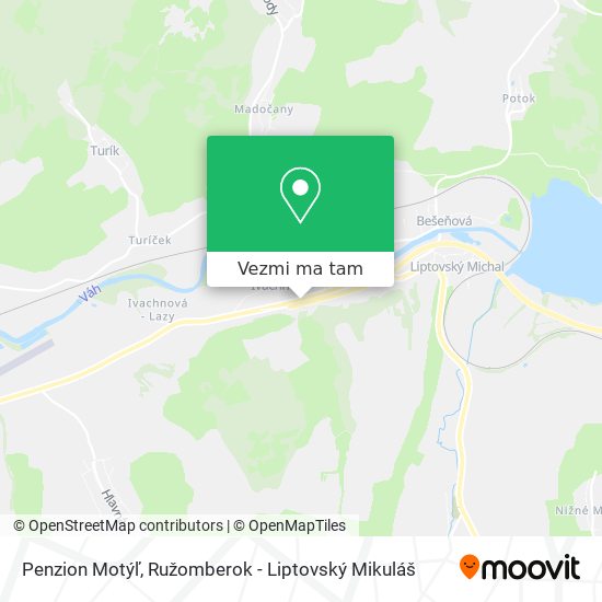 Penzion Motýľ mapa