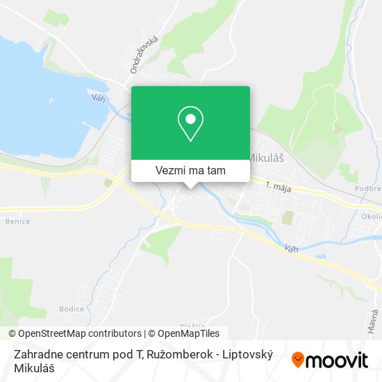 Zahradne centrum pod T mapa