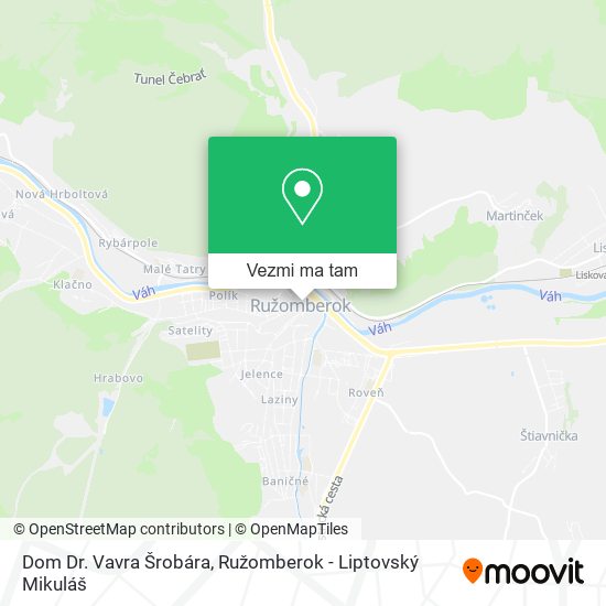 Dom Dr. Vavra Šrobára mapa