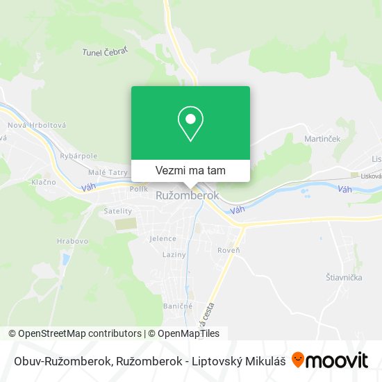 Obuv-Ružomberok mapa