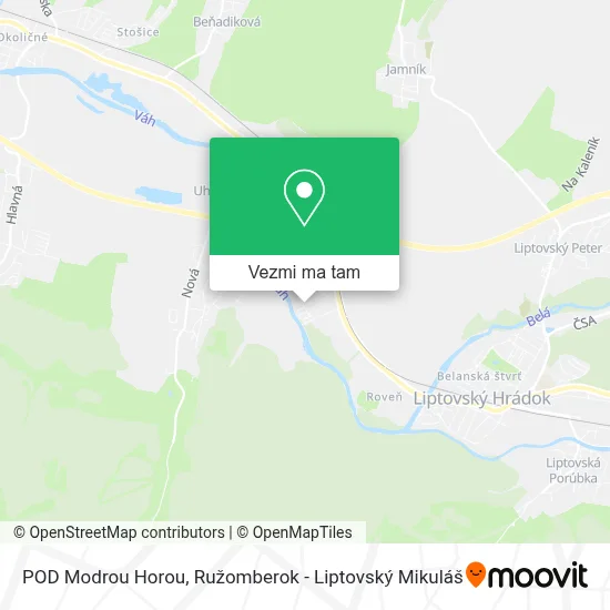 POD Modrou Horou mapa