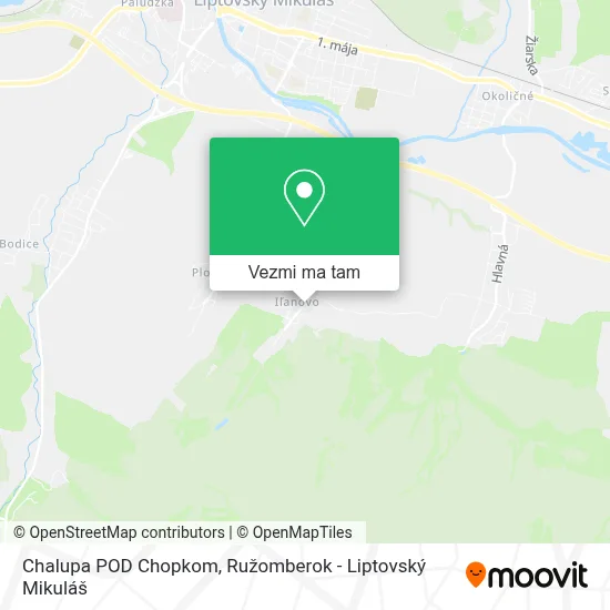 Chalupa POD Chopkom mapa