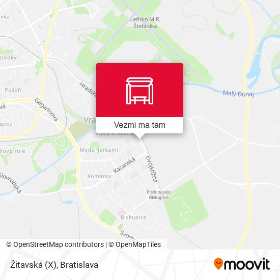 Žitavská (X) mapa